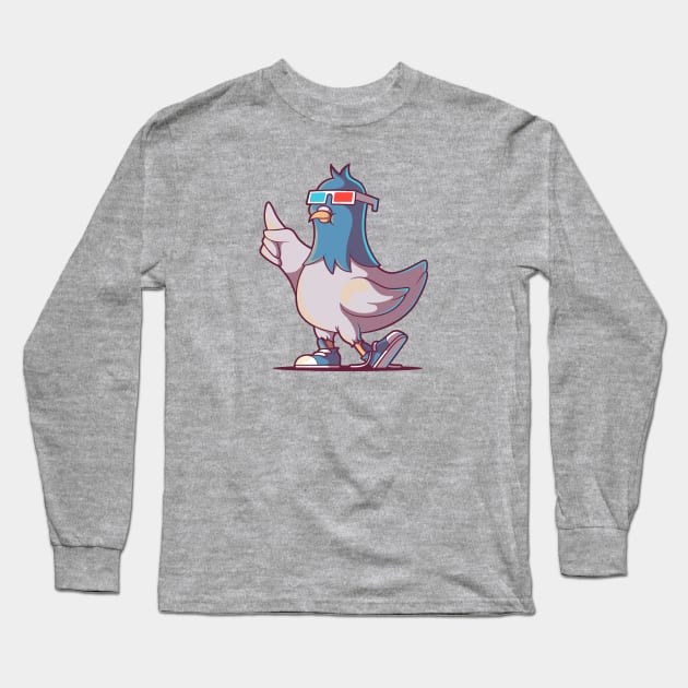 3D Pidgeon! Long Sleeve T-Shirt by pedrorsfernandes